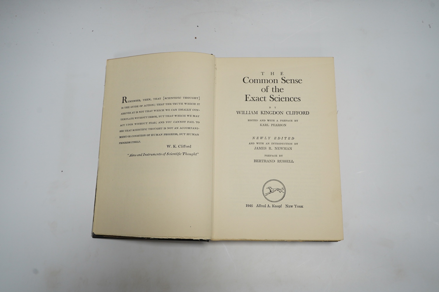 Clifford, William Kingdon - Lectures and Essays, edited by Leslie Stephen and Frederick Pollock, 2 vols, 1st edition, engraved portrait frontispiece and mounted photographic portrait frontispiece, 8vo, cloth, split to re